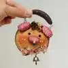 Hand Painted Floral Piggy Seed Pod Ornament