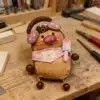 Hand-Painted Seed Pod Pig Ornament
