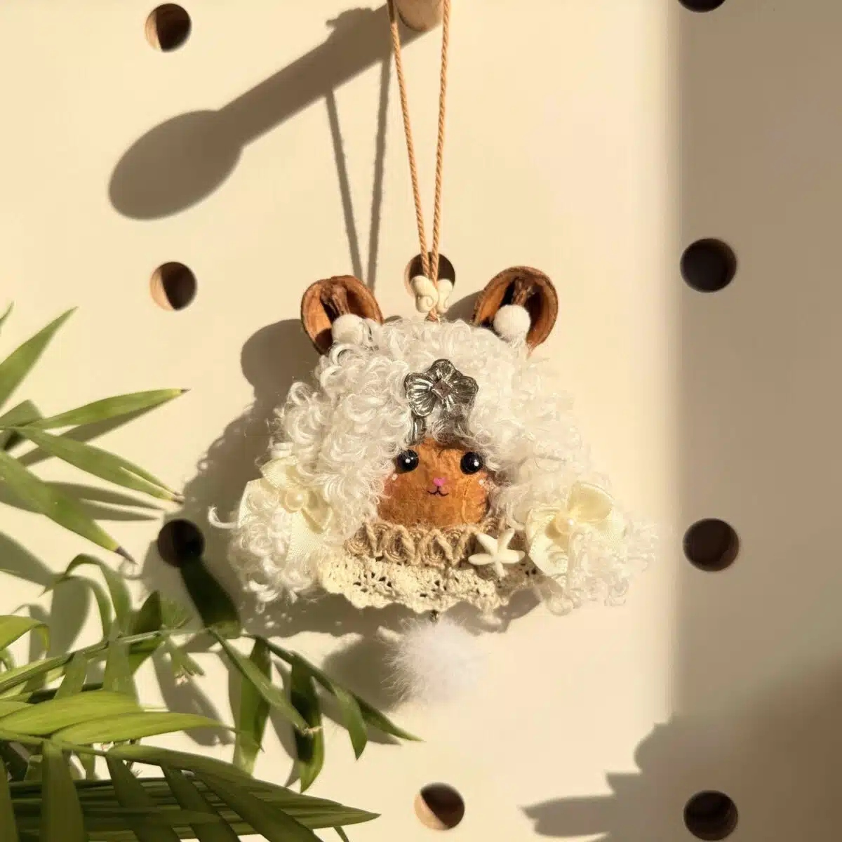 Handmade Elegant Lace Curls Lamb Ornament Handmade Elegant Lace & Curls Lamb Ornament