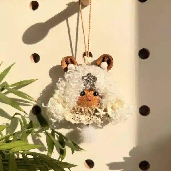Handmade Elegant Lace Curls Lamb Ornament Handmade Elegant Lace & Curls Lamb Ornament