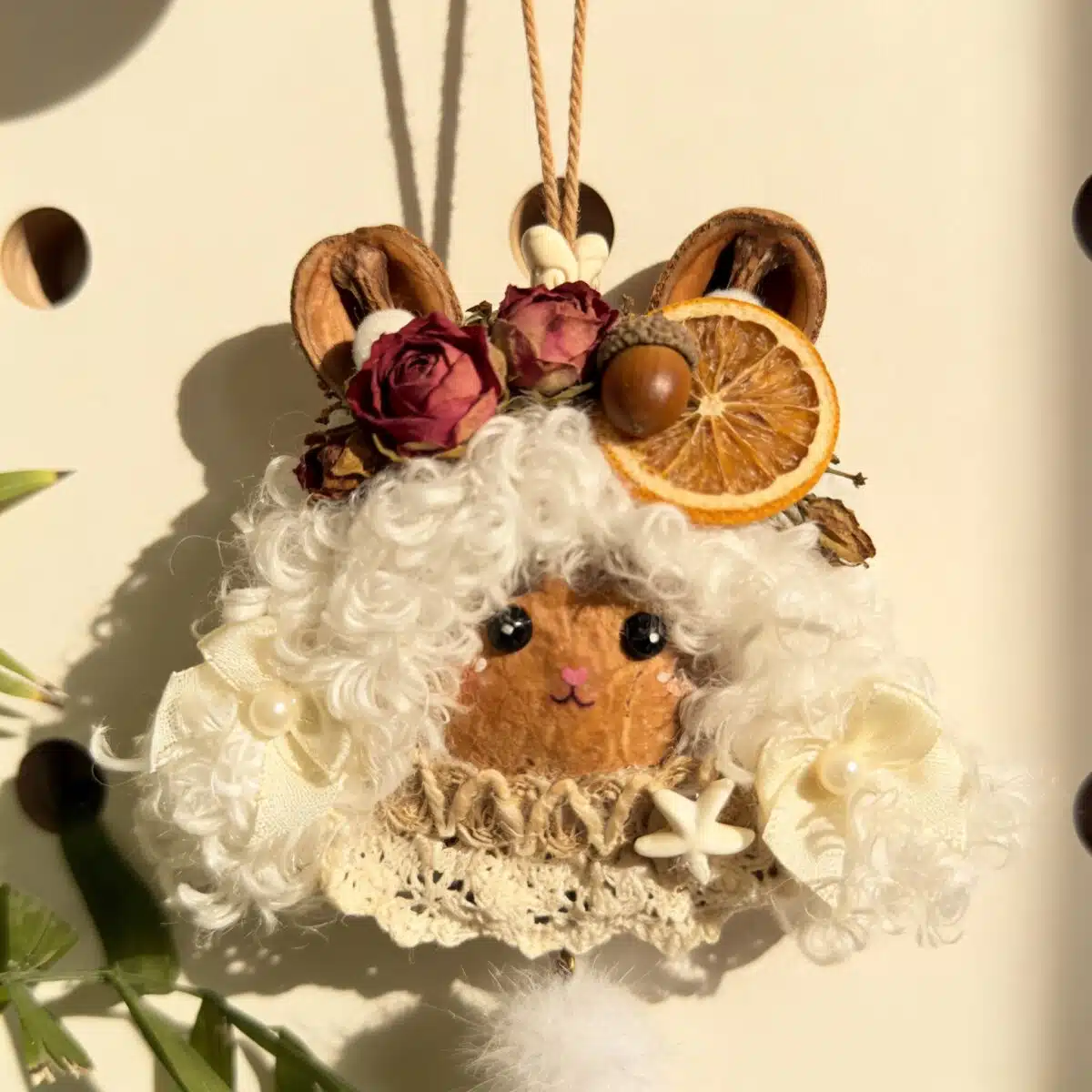 Handmade Elegant Lace Curls Lamb Ornament (2) Handmade Elegant Lace & Curls Lamb Ornament