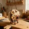 Handmade Pastoral Piggy Seed Pod Ornament (2) Handmade Pastoral Piggy Seed Pod Ornament