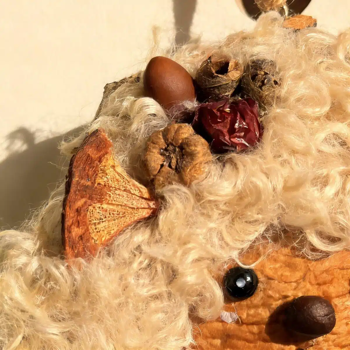 Handmade Woolly Lamb Seed Pod Ornament (2) Handmade Woolly Lamb Seed Pod Ornament