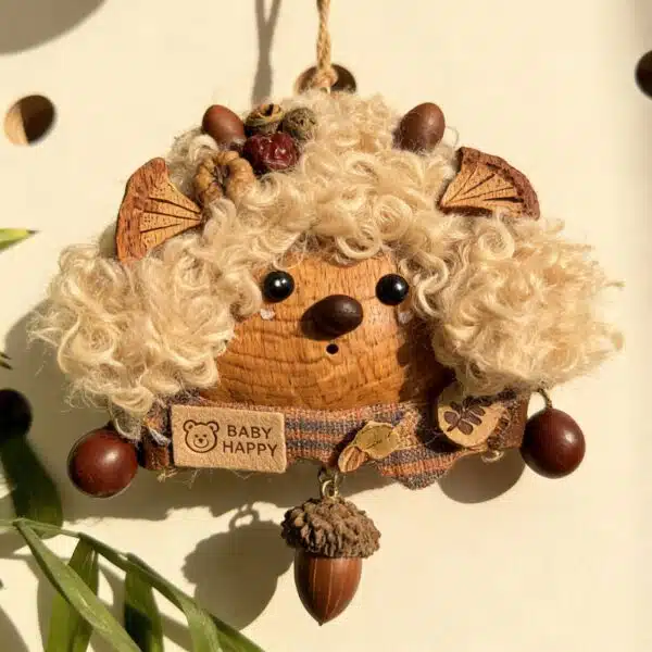 Handmade Woolly Lamb Seed Pod Ornament (4) Handmade Woolly Lamb Seed Pod Ornament