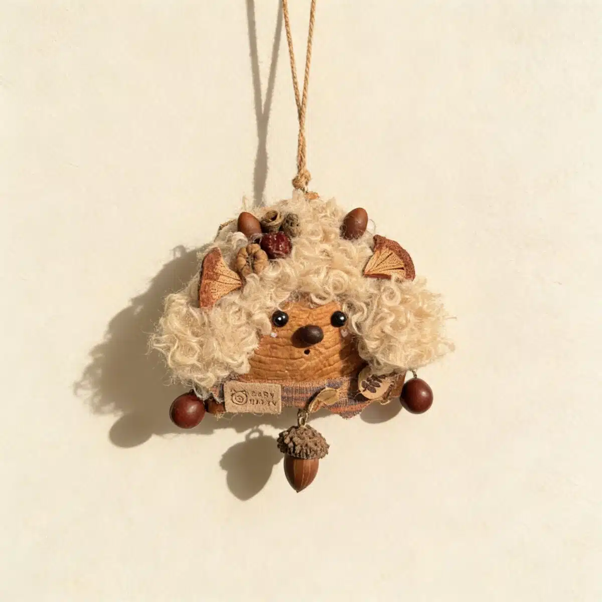 Handmade Woolly Lamb Seed Pod Ornament (6) Handmade Woolly Lamb Seed Pod Ornament