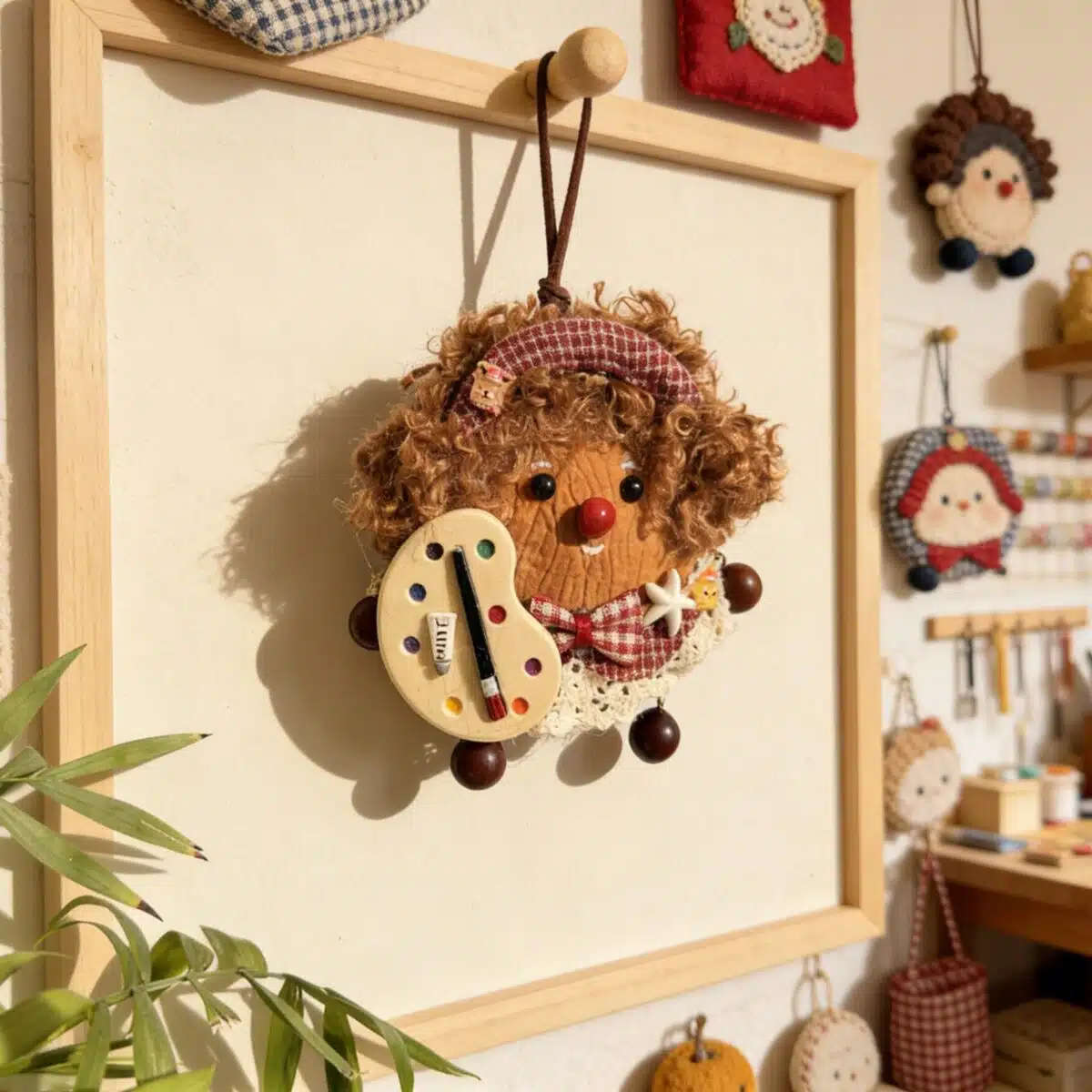 Pip the Little Painter Handmade Artist Seed Pod Ornament (5) "Pip the Little Painter" Handmade Artist Seed Pod Ornament